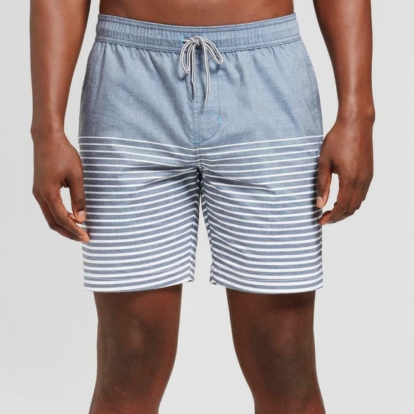 Goodfellow & Co Other - 7.5" Gray White Striped Whodat Board Shorts XXL